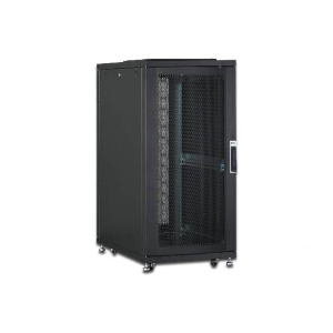 DIGITUS ARMADIO RACK 19" 26 UNITA' LINEA SERVER (A)1342 x (L)600 (P)1000MM. COLORE NERO CON PORTA TRAFORATA E RUOTE