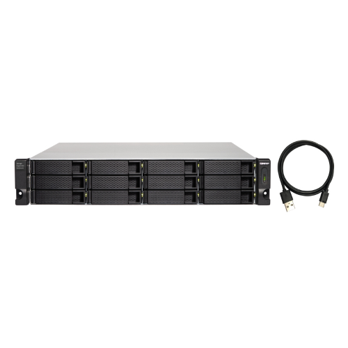 QNAP TL-R1200C-RP - Array unit? disco rigido - 12 alloggiamenti (SATA-600) - USB 3.2 Gen 2 (esterna) - montabile in rack - 2U