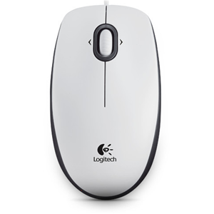 Logitech B100 - Mouse - per destrorsi e per sinistrorsi - ottica - 3 pulsanti - cablato - USB - bianco