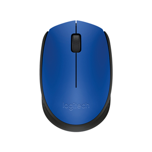 Logitech M171 - Mouse - per destrorsi e per sinistrorsi - senza fili - 2.4 GHz - ricevitore wireless USB - nero, blu