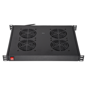 LINK RIPIANO PER ARMADI RACK 19" CON 4 VENTOLE NERO 4 AGGANCI 483x330x44mm CON TERMOSTATO