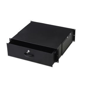 DIGITUS CASSETTO PER ARMADI RACK 19" CON SERRATURA, 3 UNITA', COLORE NERO RAL9005-DIMENSIONI (L/P/A) MM. 485X480X134