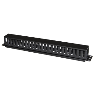 LINK PANNELLO PASSACAVI 1 UNITA' A GABBIA PER RACK 19" CON COPERCHIO SCORREVOLE 25 SLOT COLORE NERO