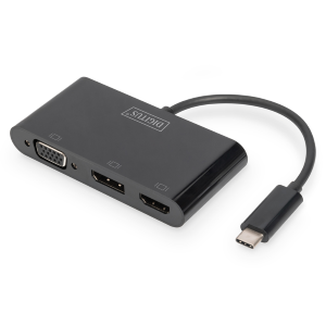 DIGITUS ADATTATORE USB-C TRE PORTE DISPLAYPORT/HDMI/VGA