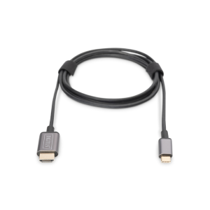 DIGITUS ADATTATORE USB-C - HDMI 1,8 M 4K/30HZ, NERO, ALLOGGIAMENTO IN METALLO