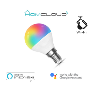 Lampadina Wi-Fi + Bluetooth RGB+Bianco caldo E14 G45 dimm