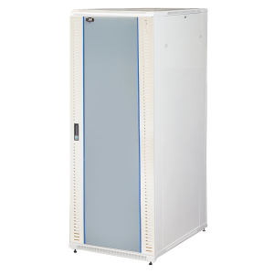 LINK ARMADIO RACK 19" 42U (A)2055, (L)800, (P)1000 PORTA VETRO COLORE GRIGIO CON GUIDACAVI LATERALE