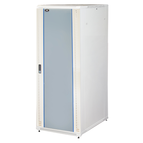 LINK ARMADIO RACK 19" 42U (A)2055, (L)800, (P)1000 PORTA VETRO COLORE GRIGIO CON GUIDACAVI LATERALE