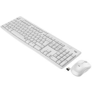Logitech MK295 Silent - Set mouse e tastiera - senza fili - 2.4 GHz - USA Internazionale - bianco spento