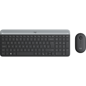 Logitech Slim Wireless Combo MK470 - Set mouse e tastiera - senza fili - 2.4 GHz - Francese - grafite