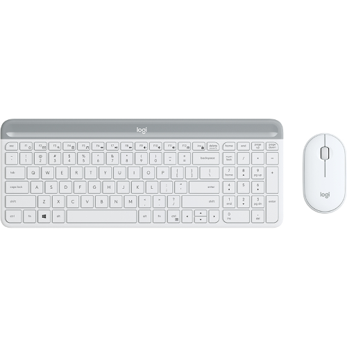 Logitech Slim Wireless Combo MK470 - Set mouse e tastiera - senza fili - 2.4 GHz - USA Internazionale - Off-White