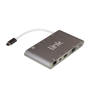 LINK DOCKING STATION USB-C 11 PORTE 3 X VIDEO, USB-C, 3 X USB 3.0, RJ45, 2 X CARD READER, AUDIO