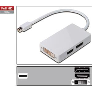 DIGITUS ADATTATORE DA MINI DISPLAYPORT A HDMI, DVI E DISPLAYPORT