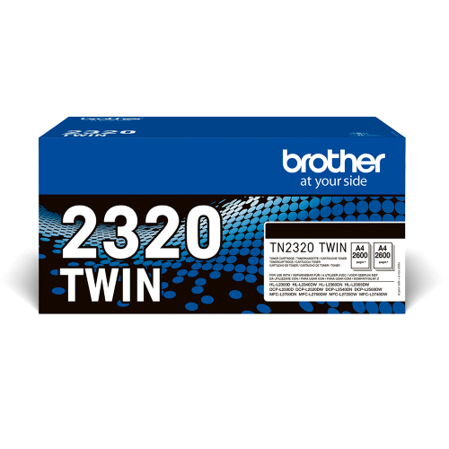 Brother TN2320 TWIN - Confezione da 2 - Alta resa - nero - originale - cartuccia toner - per Brother DCP-L2500, L2540, L2560, HL-L2360, L2365, MFC-L2700, L2720, L2740