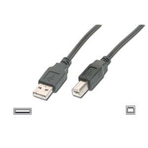 DIGITUS CAVO USB 2.0 CONNETTORI A-B, LUNGHEZZA MT. 1,80 COLORE NERO