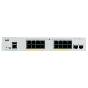 Cisco Catalyst 1000-16P-2G-L - Switch - gestito - 16 x 10/100/1000 (PoE+) + 2 x Gigabit SFP (uplink) - montabile su rack - PoE+ (120 W)