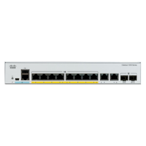 Cisco Catalyst 1000-8FP-2G-L - Switch - gestito - 8 x 10/100/1000 (PoE+) + 2 x SFP Gigabit combo (uplink) - montabile su rack - PoE+ (120 W)