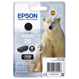EPSON SUPPLIES Epson 26 - 6.2 ml - nero - originale - cartuccia d'inchiostro - per Expression Premium XP-510, 520, 600, 605, 610, 615, 620, 625, 700, 710, 720, 800, 810, 820