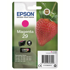 Epson 29 - 3.2 ml - magenta - originale - blister - cartuccia d'inchiostro - per Expression Home XP-245, 247, 255, 257, 332, 342, 345, 352, 355, 435, 442, 445, 452, 455
