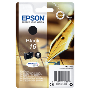 EPSON SUPPLIES Epson 16 - 5.4 ml - nero - originale - cartuccia d'inchiostro - per WorkForce WF-2010, 2510, 2520, 2530, 2540, 2630, 2650, 2660, 2750, 2760