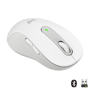 Logitech Signature M650 L LEFT - Mouse - taglia larga - per mancini - ottica - 5 pulsanti - senza fili - Bluetooth, 2.4 GHz - ricevitore USB Logitech Logi Bolt - Off-White