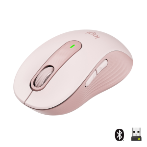 Logitech Signature M650 - Mouse - ottica - 5 pulsanti - senza fili - 2.4 GHz, Bluetooth - ricevitore USB Logitech Logi Bolt - rosa