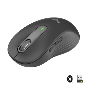 Logitech Signature M650 Grande - Mouse - taglia larga - ottica - 5 pulsanti - senza fili - 2.4 GHz, Bluetooth - ricevitore USB Logitech Logi Bolt - grafite