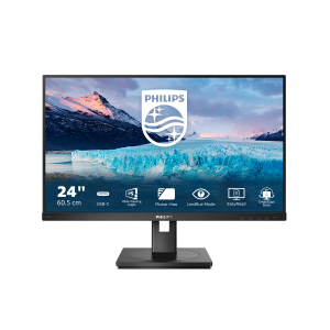 Philips S-line 243S1 - Monitor a LED - 24" (23.8" visualizzabile) - 1920 x 1080 Full HD (1080p) @ 75 Hz - IPS - 300 cd/m² - 1000:1 - 4 ms - HDMI, DisplayPort, USB-C - altoparlanti - nero testurizzato