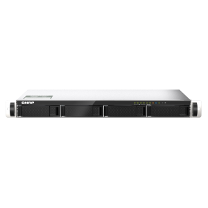 QNAP TS-435XeU - Server NAS - 4 alloggiamenti - montabile in rack - SATA 6Gb/s - RAID 0, 1, 5, 6, 10, JBOD - RAM 4 GB - 2.5 Gigabit Ethernet / 10 Gigabit Ethernet - iSCSI supporto - 1U