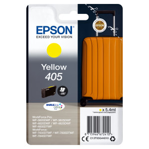 EPSON SUPPLIES Epson 405 - 5.4 ml - giallo - originale - blister con radiofrequenza / allarme acustico - cartuccia d'inchiostro - per WorkForce WF-7310, 7830, 7835, 7840, WorkForce Pro WF-3820, 3825, 4820, 4825, 4830