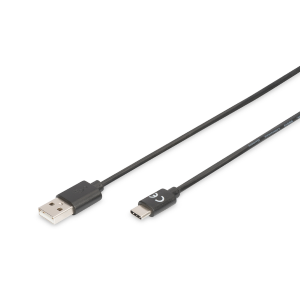 DIGITUS CAVO USB 2.0 TIPO-C - A 1,80 mT, 3A, 480MB COLORE NERO