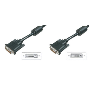 DIGITUS CAVO DVI PER MONITOR - DVI-D 24+1 MASCHIO/MASCHIO DUAL LINK MT. 3 CON FERRITE