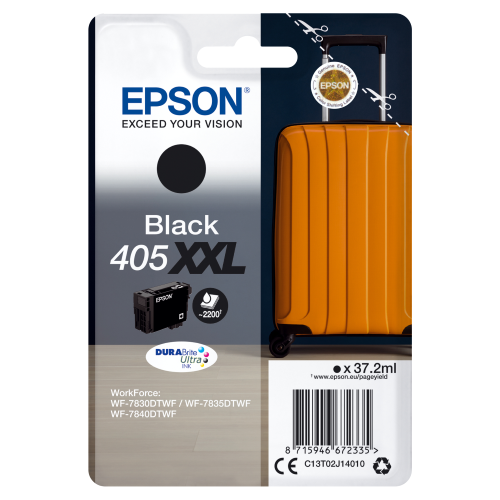 Epson 405XXL - 37.2 ml - misura XXL - nero - originale - blister - cartuccia d'inchiostro - per WorkForce WF-7830DTWF, WF-7835DTWF, WF-7840DTWF, WorkForce Pro WF-7840DTWF