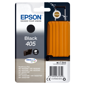 Epson 405 - 7.6 ml - nero - originale - blister con radiofrequenza / allarme acustico - cartuccia d'inchiostro - per WorkForce WF-7310, 7830, 7835, 7840, WorkForce Pro WF-3820, 3825, 4820, 4825, 4830