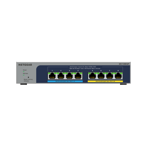 NETGEAR Plus MS108EUP - Switch - gestito - 4 x 100/1000/2.5G (PoE++) + 4 x 100/1000/2.5G (PoE+) - desktop, montaggio a parete - PoE++ (230 W)