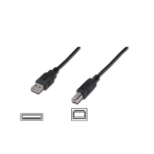 DIGITUS CAVO USB 2.0 CONNETTORI A-B, LUNGHEZZA MT. 3 COLORE NERO