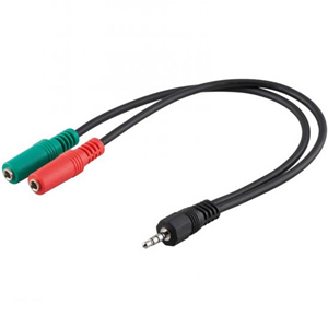 SDOPPIATORE AUDIO 3,5 MM MASCHIO - 2 X 3,5 MM FEMMINA PER MICROFONO E CUFFIE PC SU SMARTPHONE