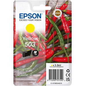 EPSON SUPPLIES Epson 503 - 3.3 ml - giallo - originale - blister con radiofrequenza / allarme acustico - cartuccia d'inchiostro - per Expression Home XP-5200, XP-5205, WorkForce WF-2960DWF, WF-2965DWF