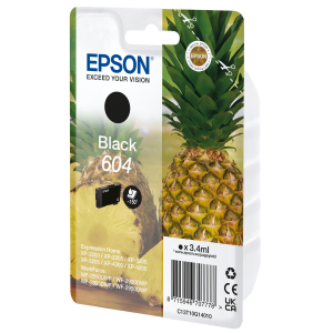 Epson 604 - 3.4 ml - nero - originale - blister con radiofrequenza / allarme acustico - cartuccia d'inchiostro - per Expression Home XP-2200, 2205, 3200, 3205, 4200, 4205, WorkForce WF-2910, 2930, 2935, 2950
