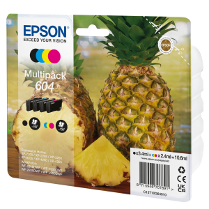 Epson 604 Multipack - Confezione da 4 - nero, giallo, ciano, magenta - originale - blister con radiofrequenza / allarme acustico - cartuccia d'inchiostro - per Expression Home XP-2200, 2205, 3200, 3205, 4200, 4205, WorkForce WF-2910, 2930, 2935, 2950