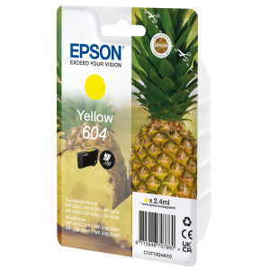 Epson 604 Singlepack - 2.4 ml - giallo - originale - blister con radiofrequenza / allarme acustico - cartuccia d'inchiostro - per Expression Home XP-2200, 2205, 3200, 3205, 4200, 4205, WorkForce WF-2910, 2930, 2935, 2950