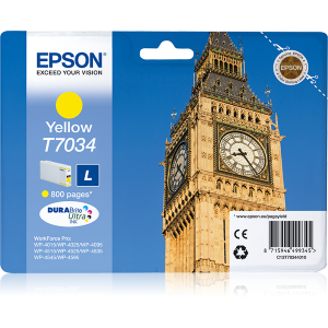 EPSON SUPPLIES Epson T7034 - 9.6 ml - taglia L - giallo - originale - blister - cartuccia d'inchiostro - per WorkForce Pro WP-4015, WP-4025, WP-4095, WP-4515, WP-4525, WP-4535, WP-4545, WP-4595