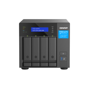 QNAP TVS-H474 - Server NAS - 4 alloggiamenti - SATA 6Gb/s - RAID JBOD, 0, 1, 5, 6, 10, TM, RAID TP - RAM 8 GB - Gigabit Ethernet / 2.5 Gigabit Ethernet - iSCSI supporto