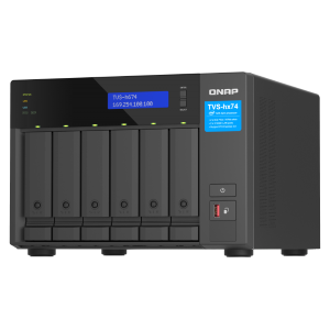 QNAP TVS-H674 - Server NAS - 6 alloggiamenti - SATA 6Gb/s - RAID RAID 0, 1, 5, 6, 10, 50, JBOD, RAID TP, TM - RAM 32 GB - Gigabit Ethernet / 2.5 Gigabit Ethernet - iSCSI supporto