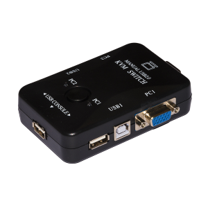 LINK SWITCH KVM MANUALE PER 2 PC USB/VGA CON 1 MOUSE, 1 TASTIERA USB E 1 MONITOR VGA CON CAVI INCLUSI