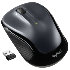 Logitech M325s - Mouse - per destrorsi e per sinistrorsi - ottica - 5 pulsanti - senza fili - 2.4 GHz - ricevitore wireless USB - grigio scuro