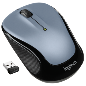 Logitech M325s - Mouse - per destrorsi e per sinistrorsi - ottica - 5 pulsanti - senza fili - 2.4 GHz - ricevitore wireless USB - grigio