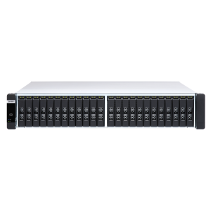 QNAP ES2486dc - Server NAS - 24 alloggiamenti - montabile in rack - SAS 12Gb/s - RAID 0, 1, 5, 6, 10, 50, JBOD, 60, RAID TP - RAM 128 GB - Gigabit Ethernet / 10 Gigabit Ethernet - iSCSI supporto - 2U