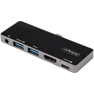 StarTech.com Adattatore Multiporta USB C a HDMI 2.0 4K 60Hz, Hub USB 3.0 a 3 porte - USB-C Mini Dock da viaggio - 100W PD Pass-Through - Mini Docking Station USB Type C / TB3 con audio (DKT30ICHPD) - Docking station - USB-C - HDMI