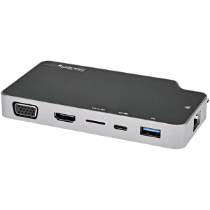 StarTech.com Adattatore Multiporta USB-C - Convertitore USB-C a HDMI 4K o VGA con 100W Power Delivery, 2 porte 10Gbps USB Hub, MicroSD, GbE - Mini dock da viaggio USB 3.1 Gen 2 Type-C (CDP2HVGUASPD) - Docking station - USB-C 3.1 Gen 2 / Thunderbolt